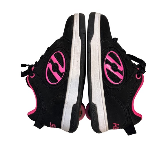 Heelys Voyager Kids Skate Shoes Black Hot Pink Wheels YTH Size 2 Rolling Sneaker - Picture 4 of 9